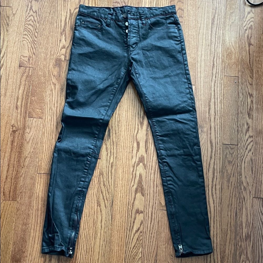 MNML Black Skinny Jeans with Ankle Zips
